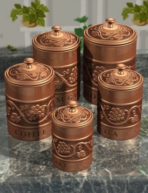 Canisters and Pans by: blondie9999, 3D Models by Daz 3D
