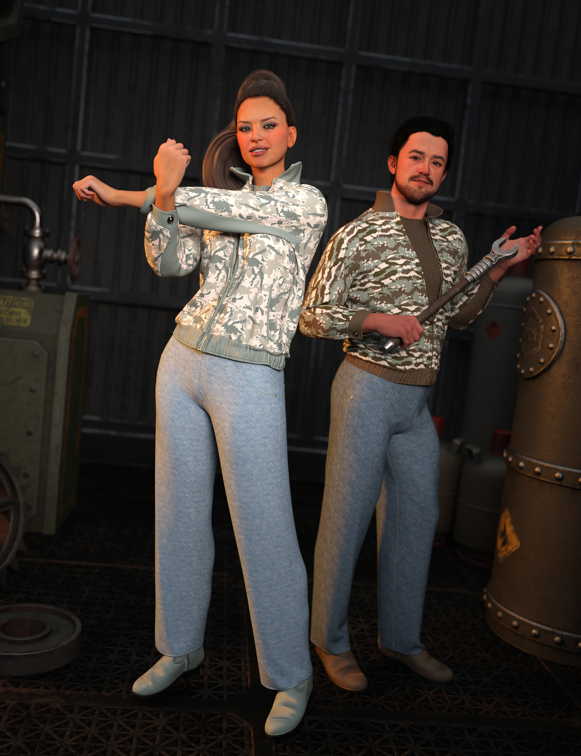 InStyle - dForce 50s Rebel Outfit Texture Add-On by: valkyrie, 3D Models by Daz 3D