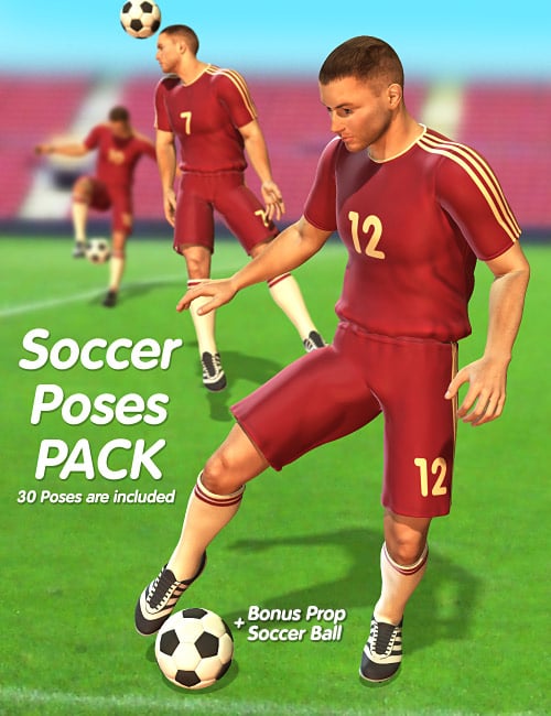 Soccer Poses Pack by: Andrey Pestryakov, 3D Models by Daz 3D