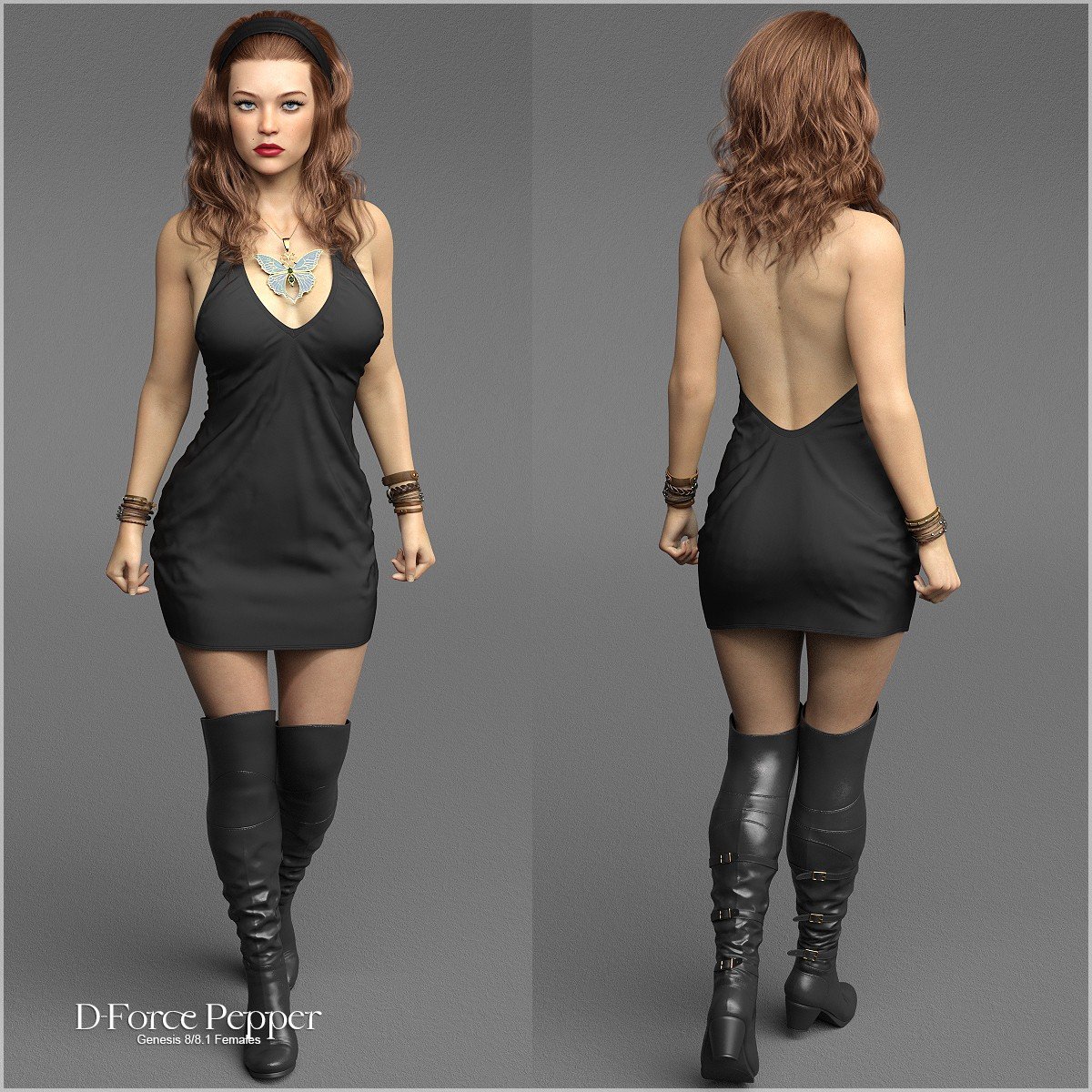 D-Force Pepper for G8F and G8.1F by: antje, 3D Models by Daz 3D