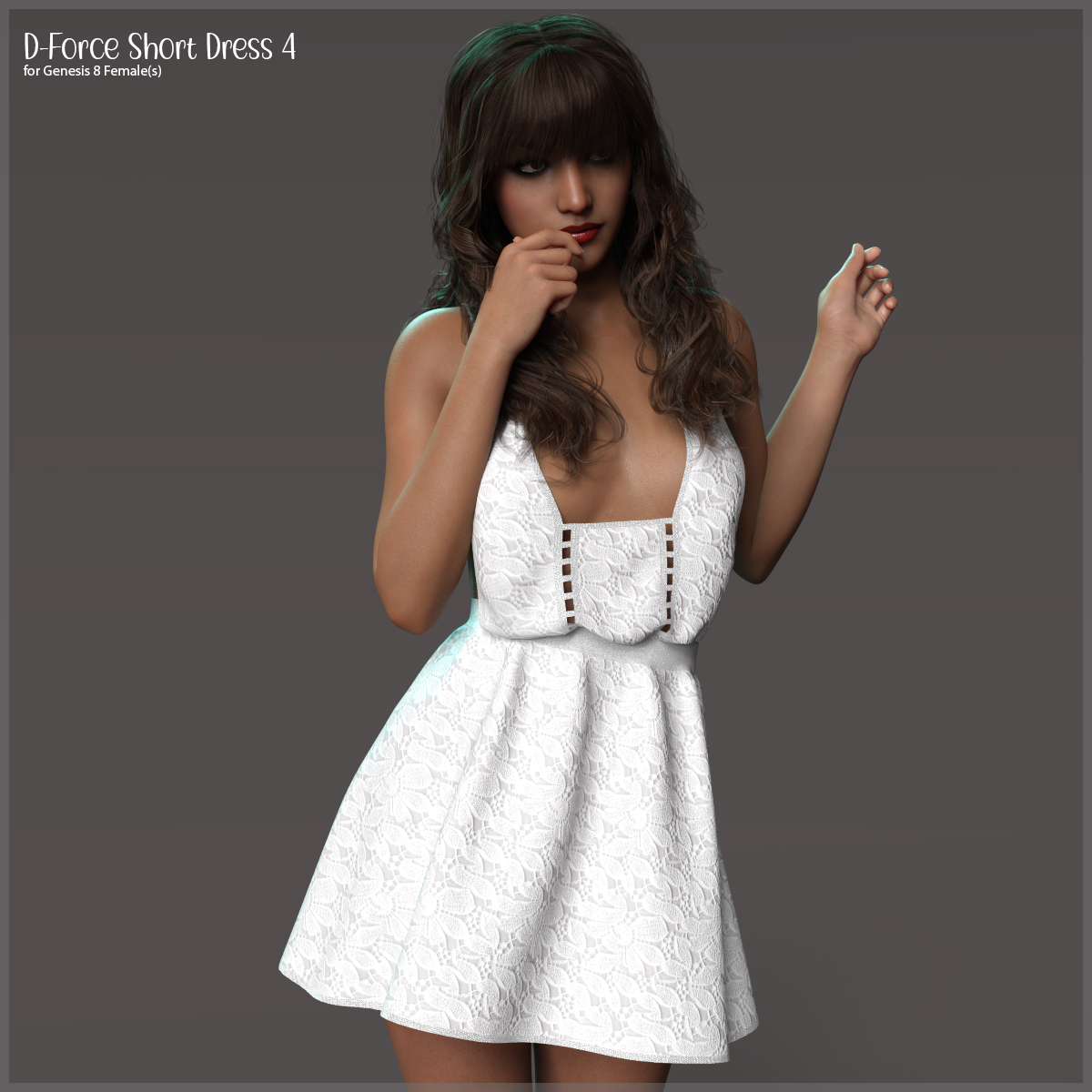 D-Force Short Dress4 for G8F by: antje, 3D Models by Daz 3D