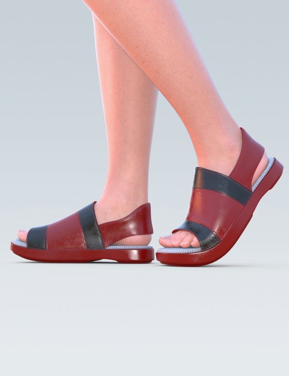 COG Flat Sandals for Genesis 9 by: CatOnGlade, 3D Models by Daz 3D