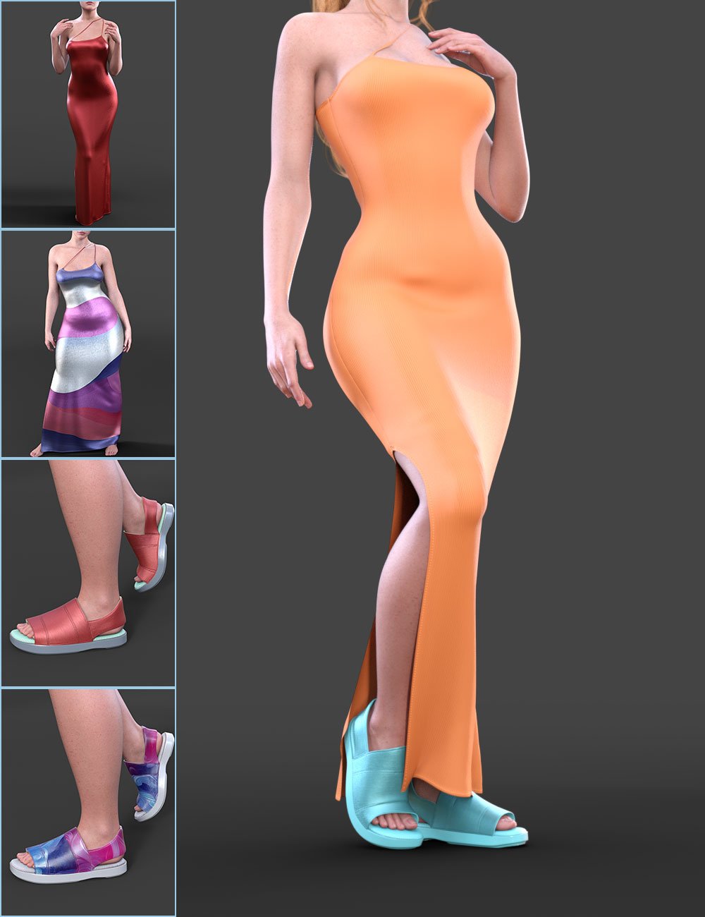 COG Cocktail Dress Bundle for Genesis 9 by: CatOnGlade, 3D Models by Daz 3D