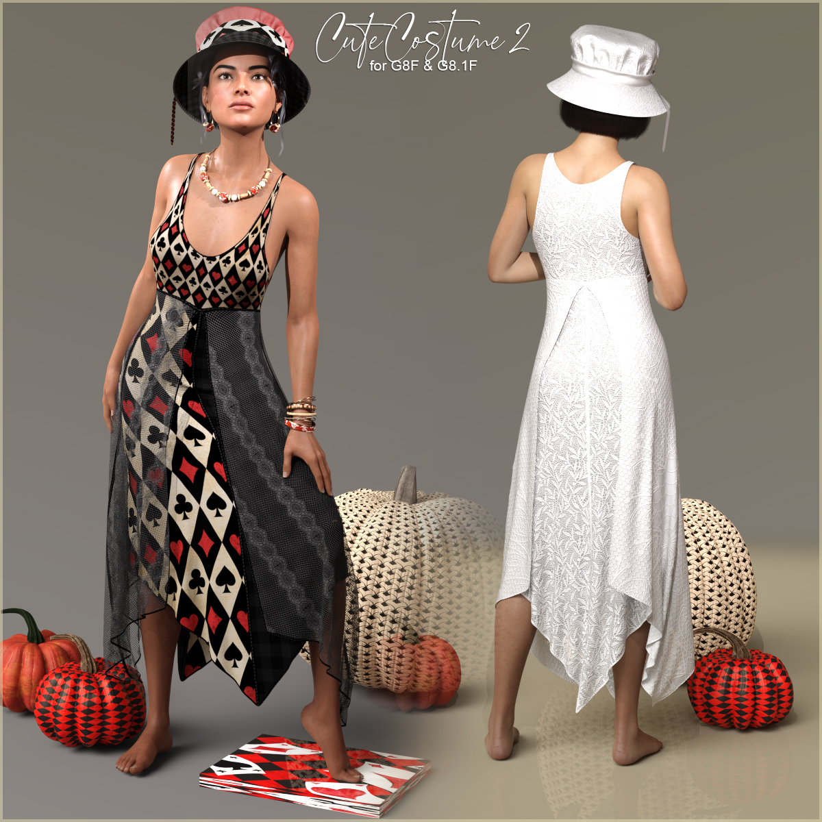 D-Force Cute Costume2 for G8F & G8.1F by: antje, 3D Models by Daz 3D