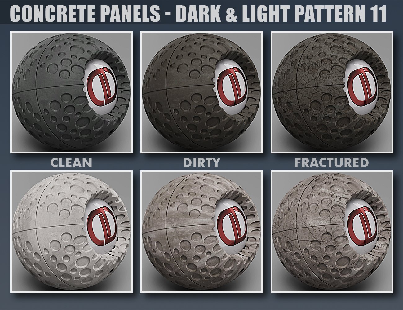 DD PBR Concrete Panel Shaders for Iray Vol 3