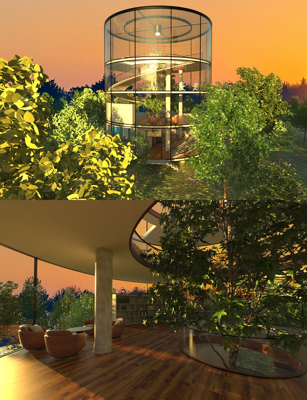 Verdant Spiral Habitat by: clacydarch, 3D Models by Daz 3D