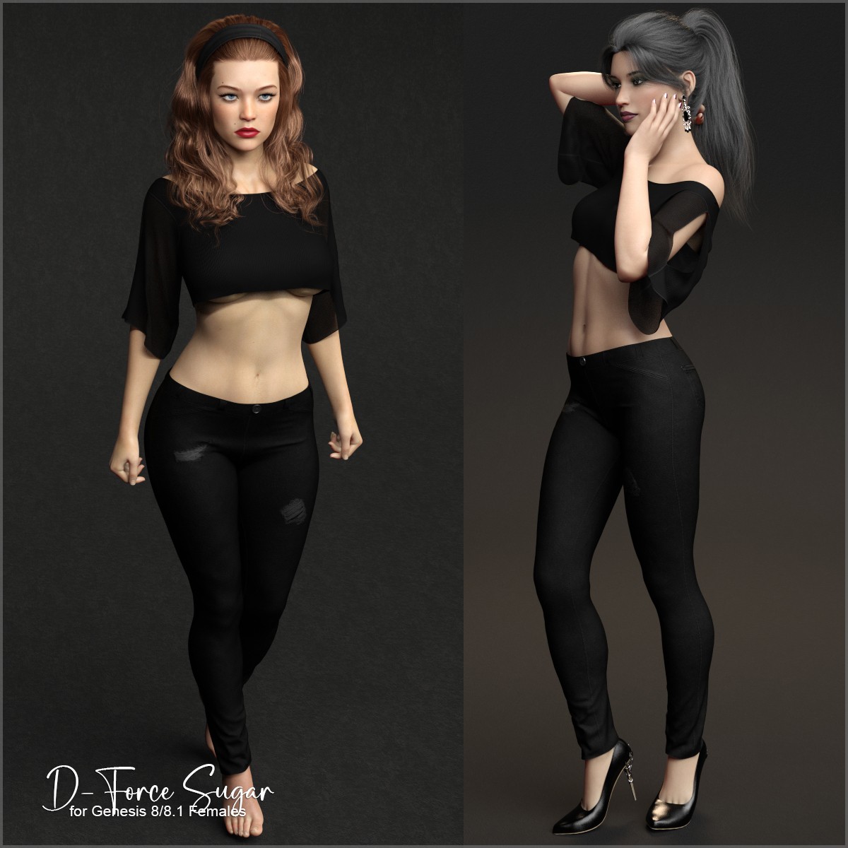 D-Force Sugar for G8F and G8.1F by: antje, 3D Models by Daz 3D