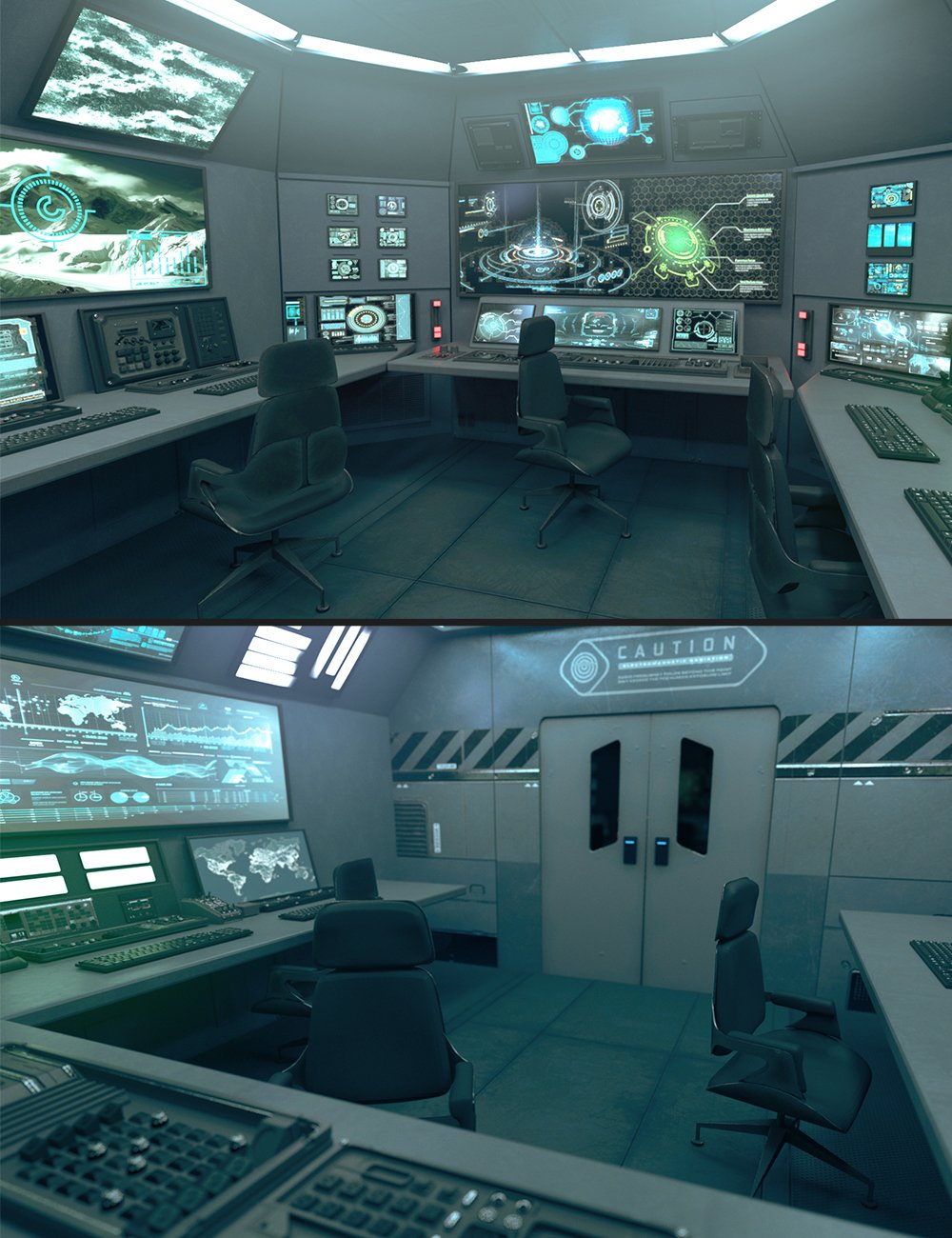 Polish Secret Control Room by: Polish, 3D Models by Daz 3D