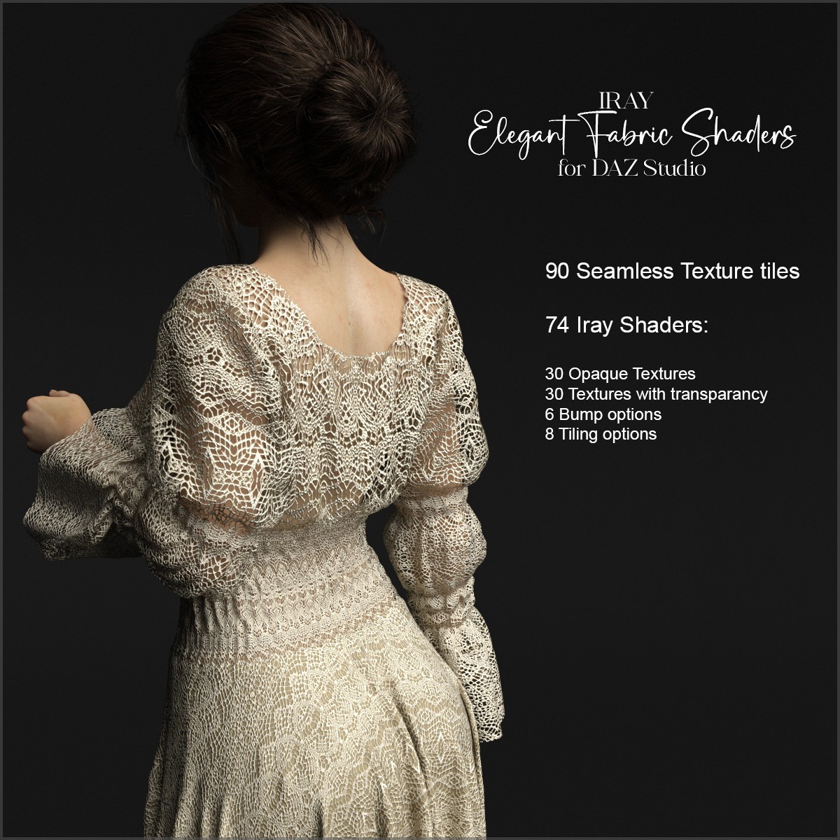 Elegant Fabric DS Iray Shaders by: antje, 3D Models by Daz 3D