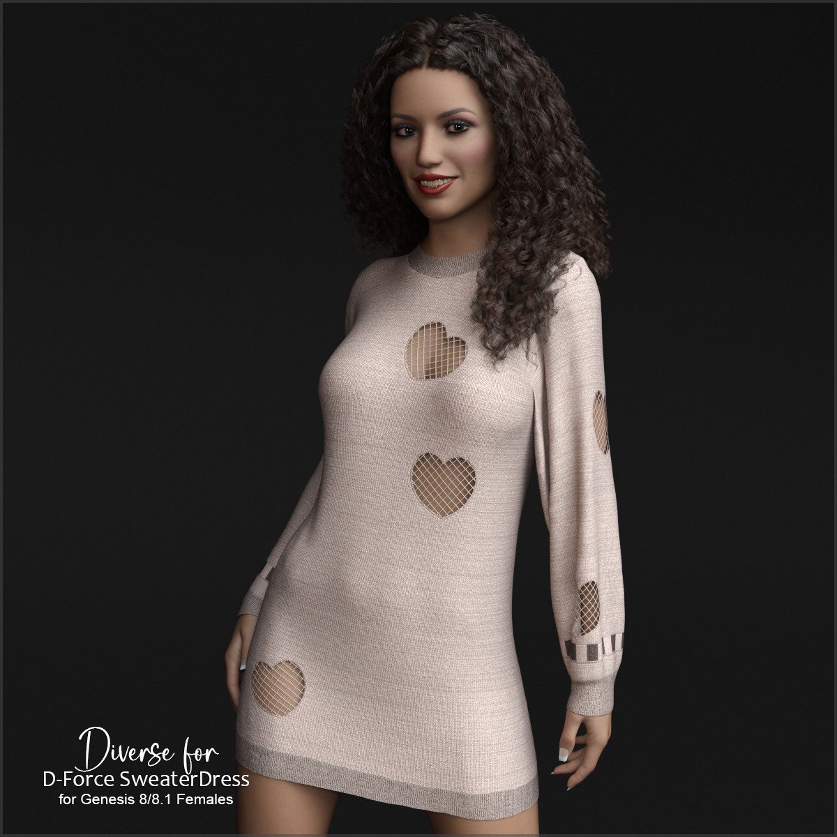 Diverse for D-Force SweaterDress by: antje, 3D Models by Daz 3D