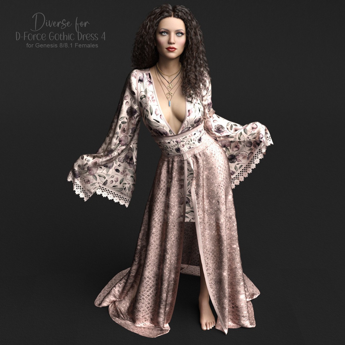 Diverse for D-Force Gothic Dress 4 by: antje, 3D Models by Daz 3D