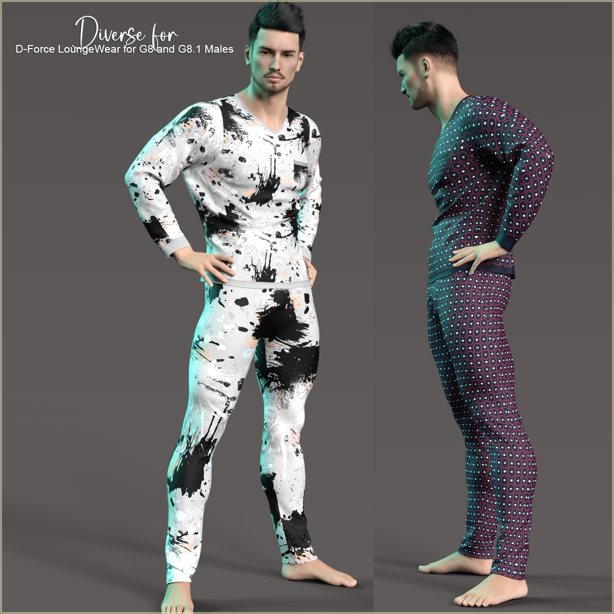 Diverse for D-Force LoungeWear for G8 and G8.1 Males by: antje, 3D Models by Daz 3D