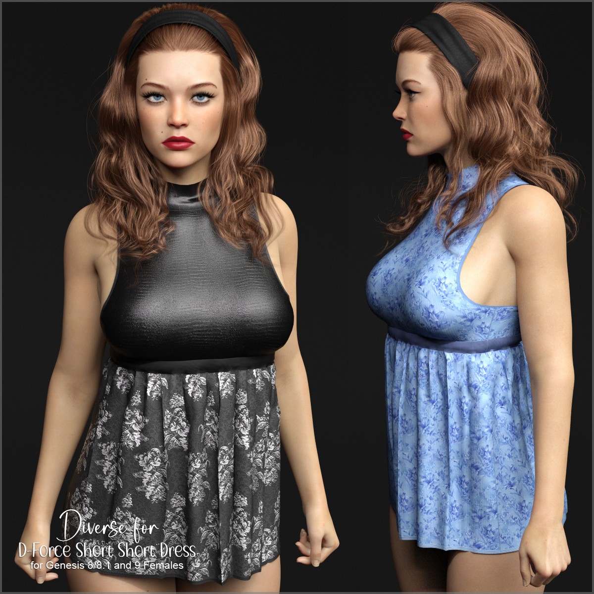 Diverse for D-Force Short Short Dress by: antje, 3D Models by Daz 3D