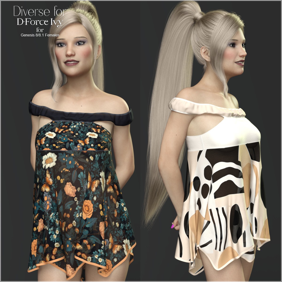 Diverse for D-Force Ivy for G8F and G8.1F by: antje, 3D Models by Daz 3D