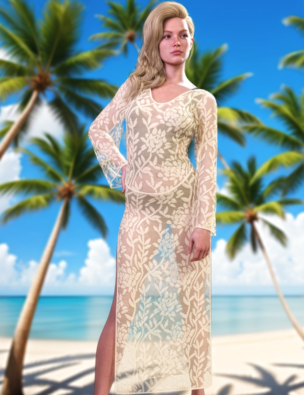 JMR dForce Ayla Beach Dress for Genesis 9 and 8 Female by: JaMaRe, 3D Models by Daz 3D