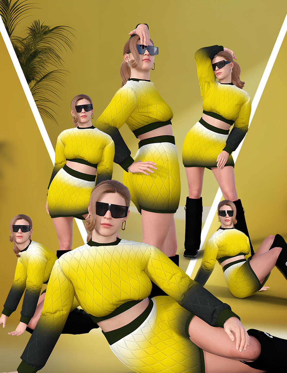 Tropical Twist Baddies Poses Collection for Genesis 9 and 8 Female by: TINANE, 3D Models by Daz 3D