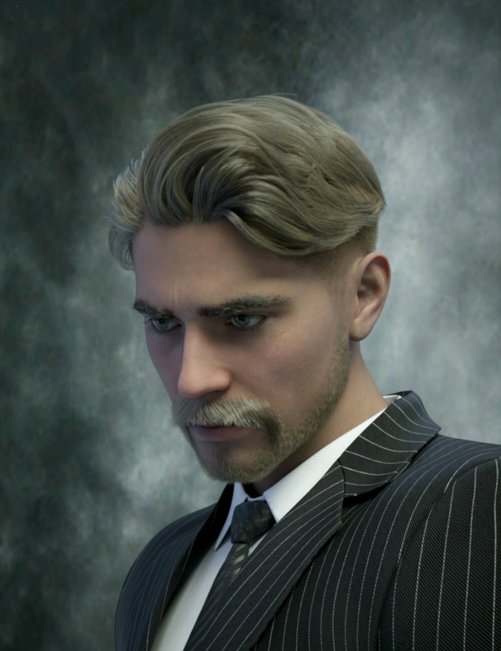 dForce Alexander Hipster Hair and Beard For Genesis 9 by: Neftis3D, 3D Models by Daz 3D