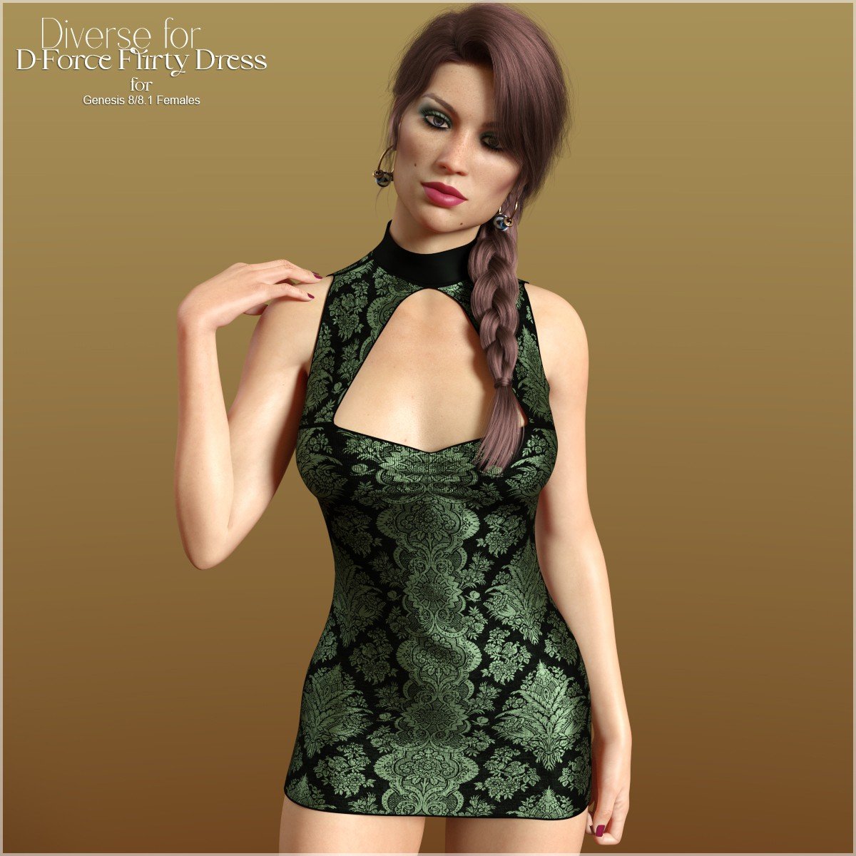 Diverse for D-Force Flirty Dress for G8F and G8.1F by: antje, 3D Models by Daz 3D