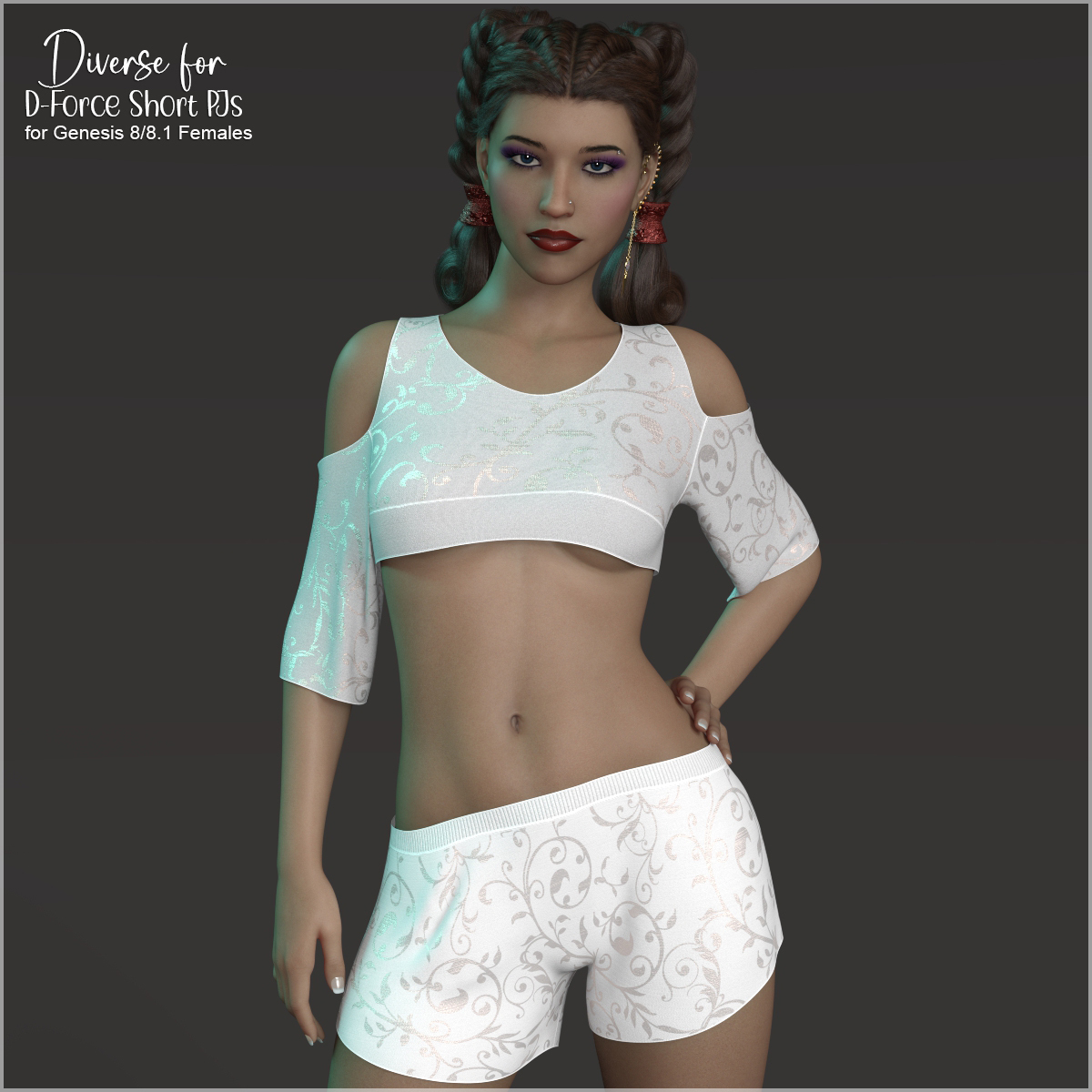 Diverse for D-Force Short PJs for G8F and G8.1F by: antje, 3D Models by Daz 3D