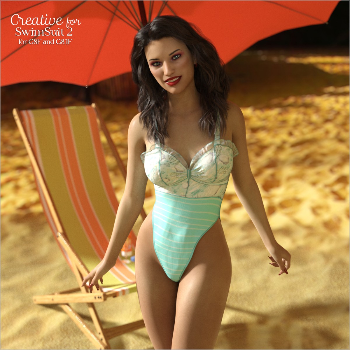 Creative for SwimSuit 2 for G8F and G8.1F by: antje, 3D Models by Daz 3D