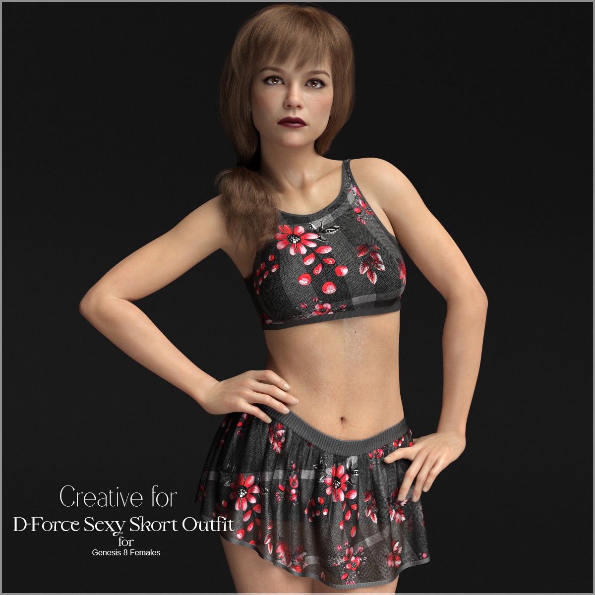 Creative for D-Force Sexy Skort Outfit by: antje, 3D Models by Daz 3D