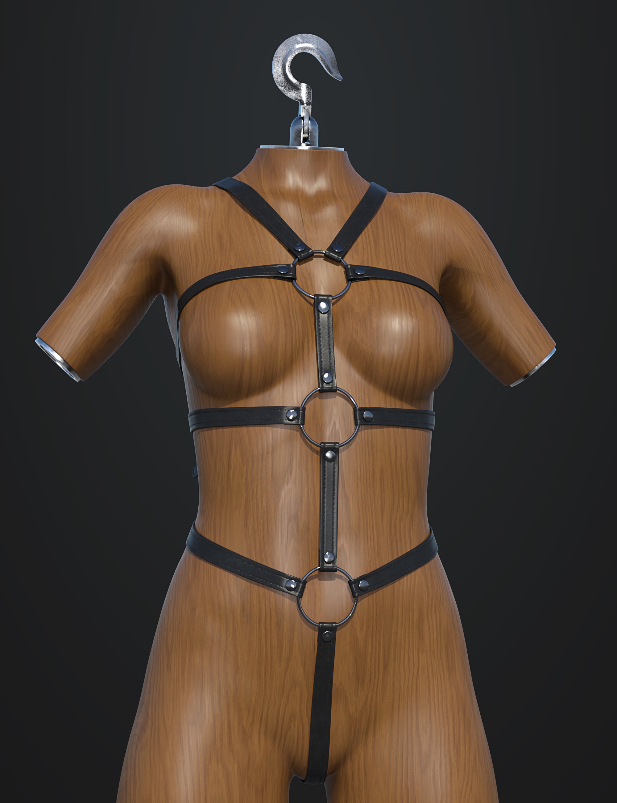 SU Restraint Belt Outfit for Genesis 9, 8.1, and 8 Female by: Sue Yee, 3D Models by Daz 3D