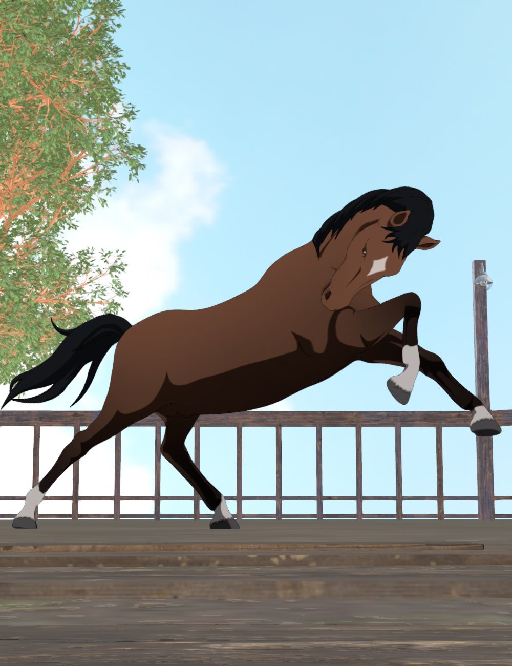 Espirited Poses for Anime Horse by: Ensary, 3D Models by Daz 3D