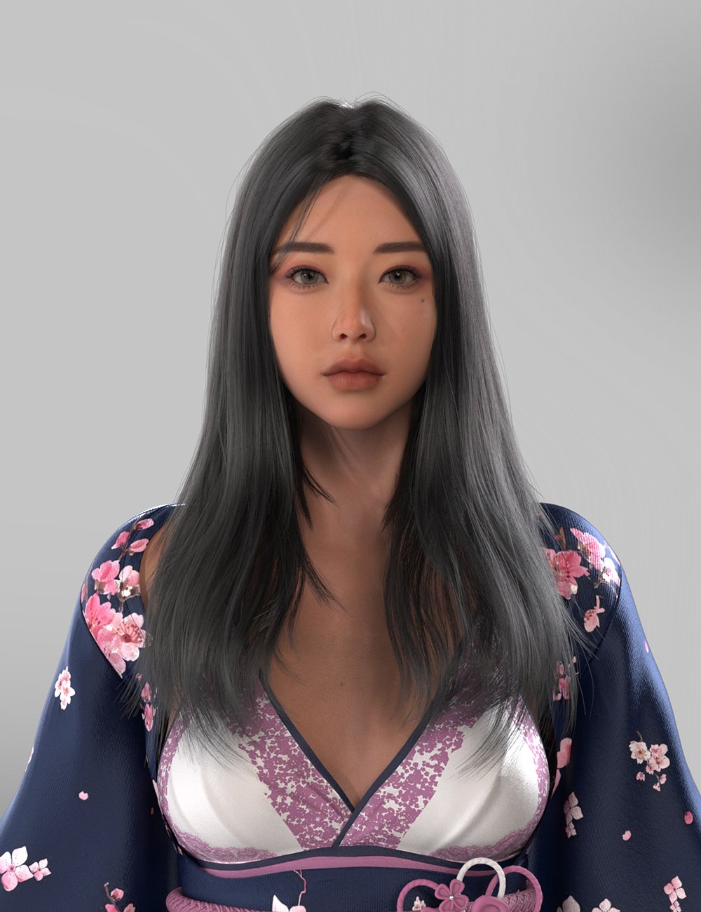 dForce XYZ Wen Hair for Genesis 9 by: XYZ, 3D Models by Daz 3D
