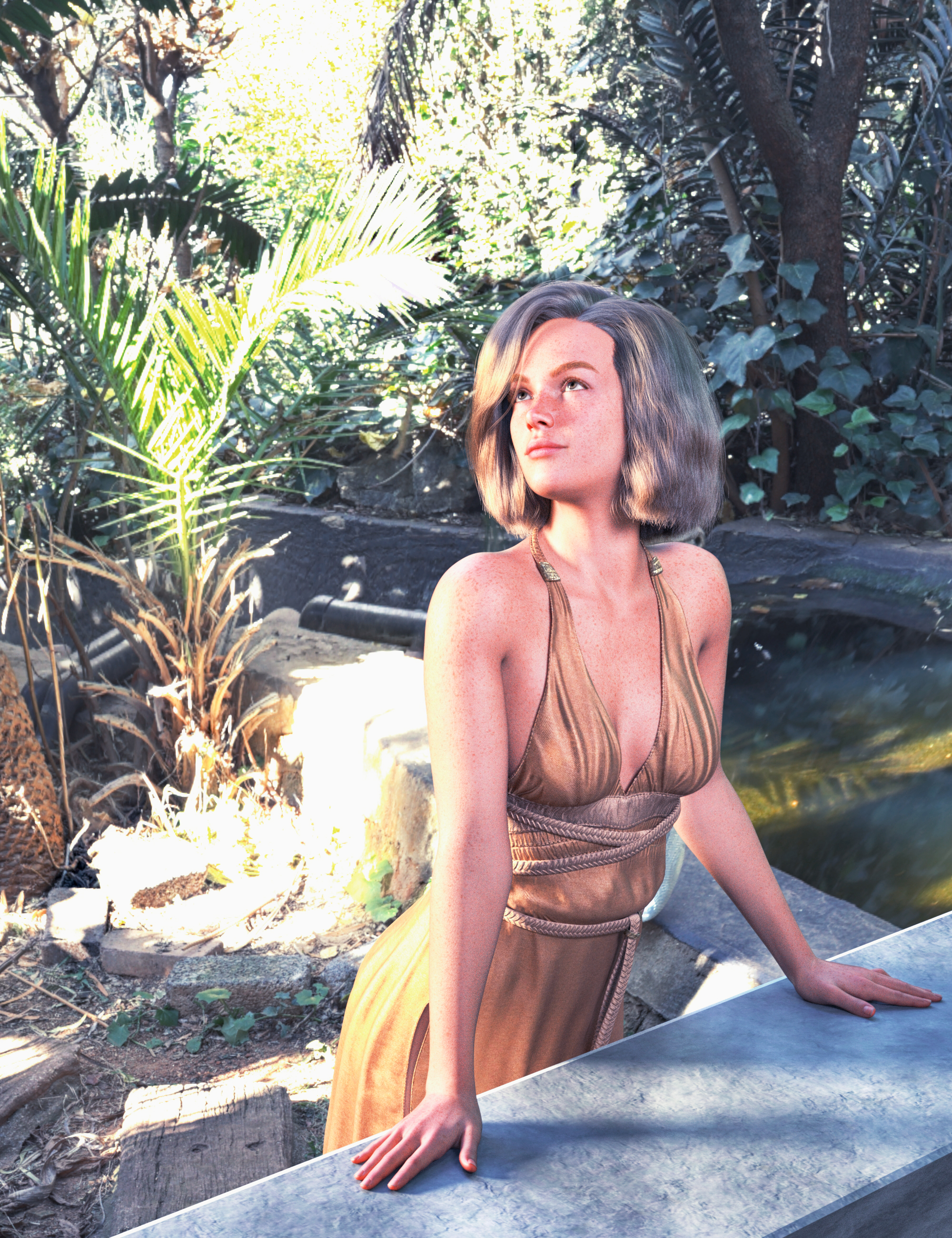 dForce FE Strand-Based Catherine Doctor Hair for Genesis 9