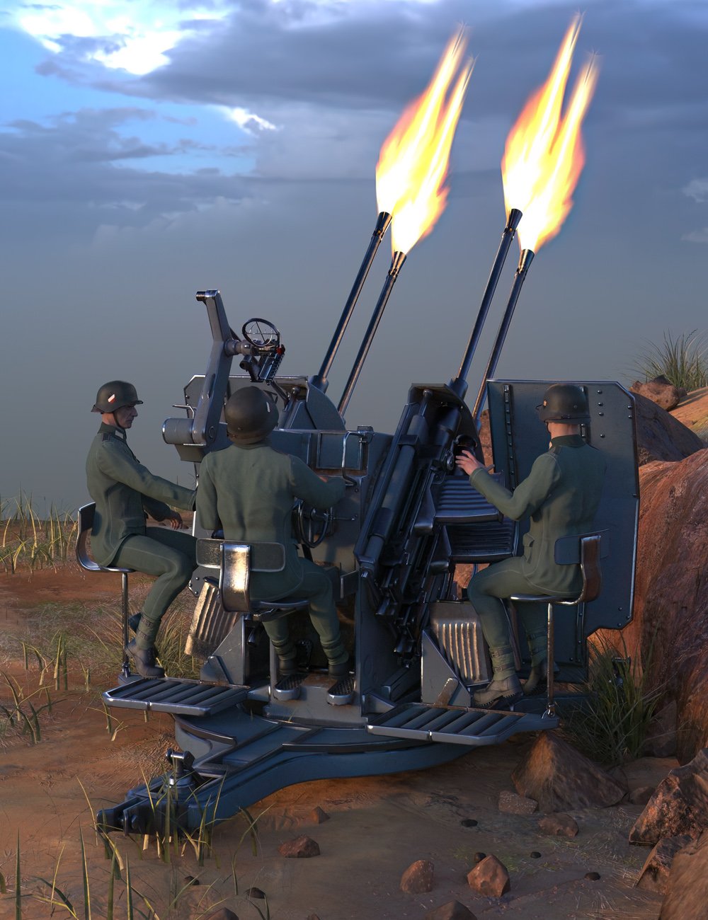 Flak Cannon by: Cybertenko, 3D Models by Daz 3D