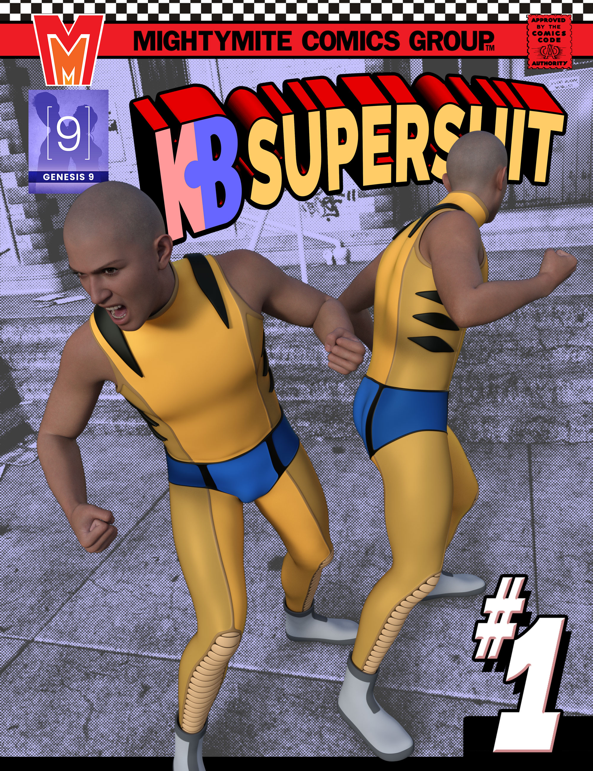 Supersuit 001 MMKB Genesis 9 by: MightyMite, 3D Models by Daz 3D