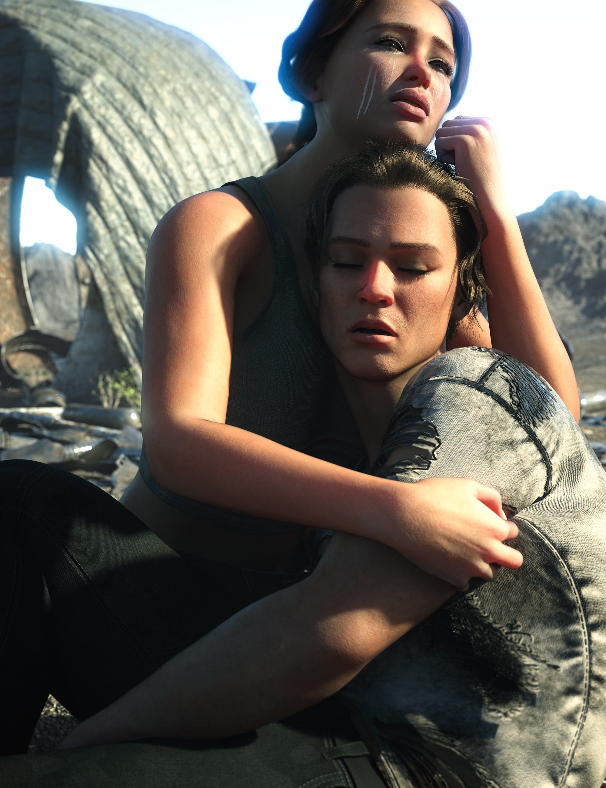 Z Last Breath Couple Poses for Genesis 9 and 8 by: Zeddicuss, 3D Models by Daz 3D