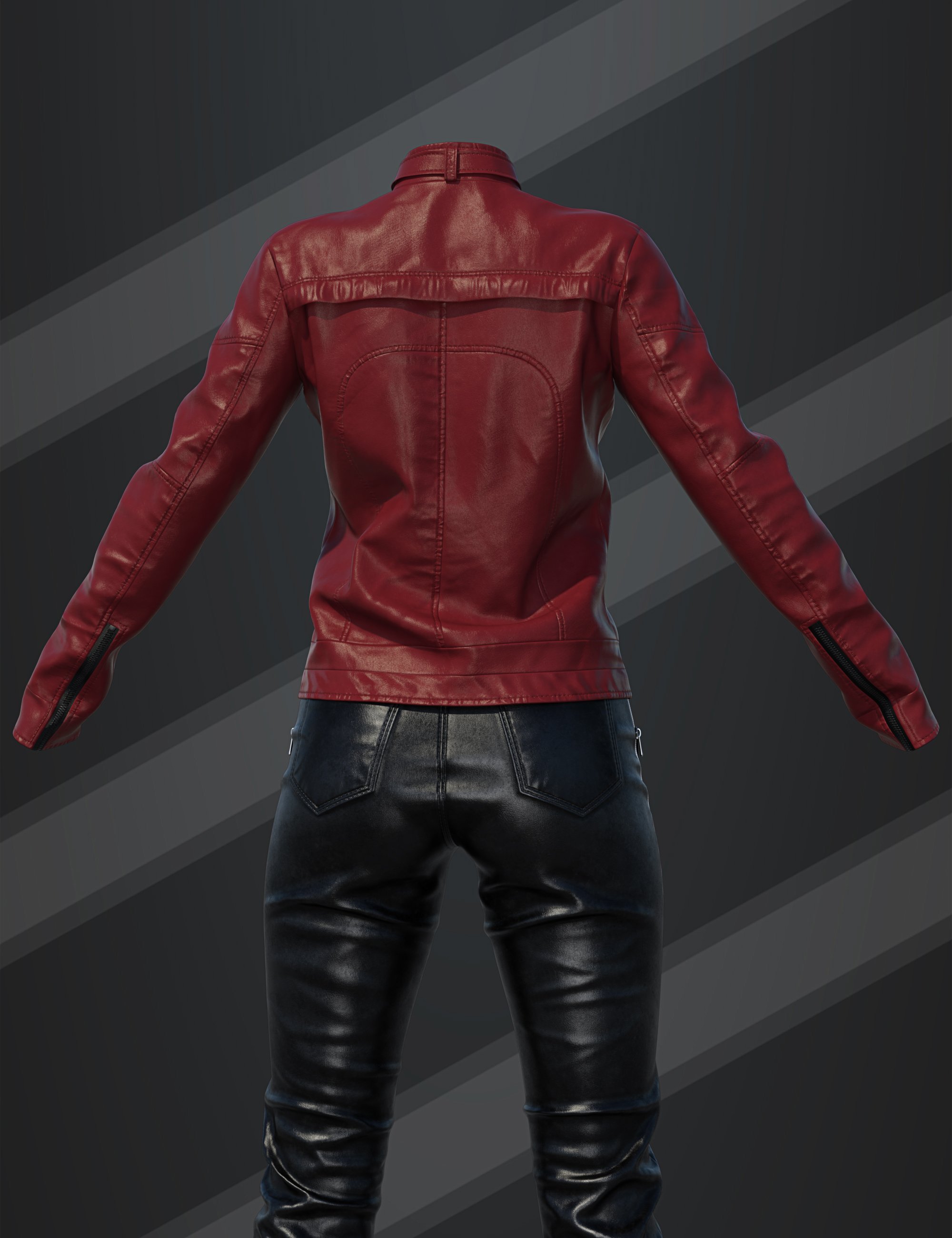 dForce SU Leather Outfit for Genesis 9, 8.1, and 8 Female by: Sue Yee, 3D Models by Daz 3D