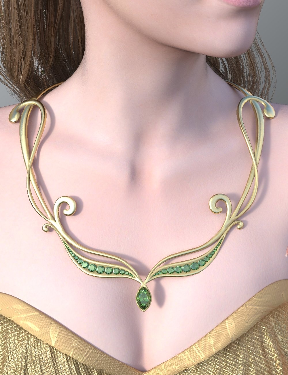 TMD Elven Necklaces for Genesis 9 by: TMDesign, 3D Models by Daz 3D