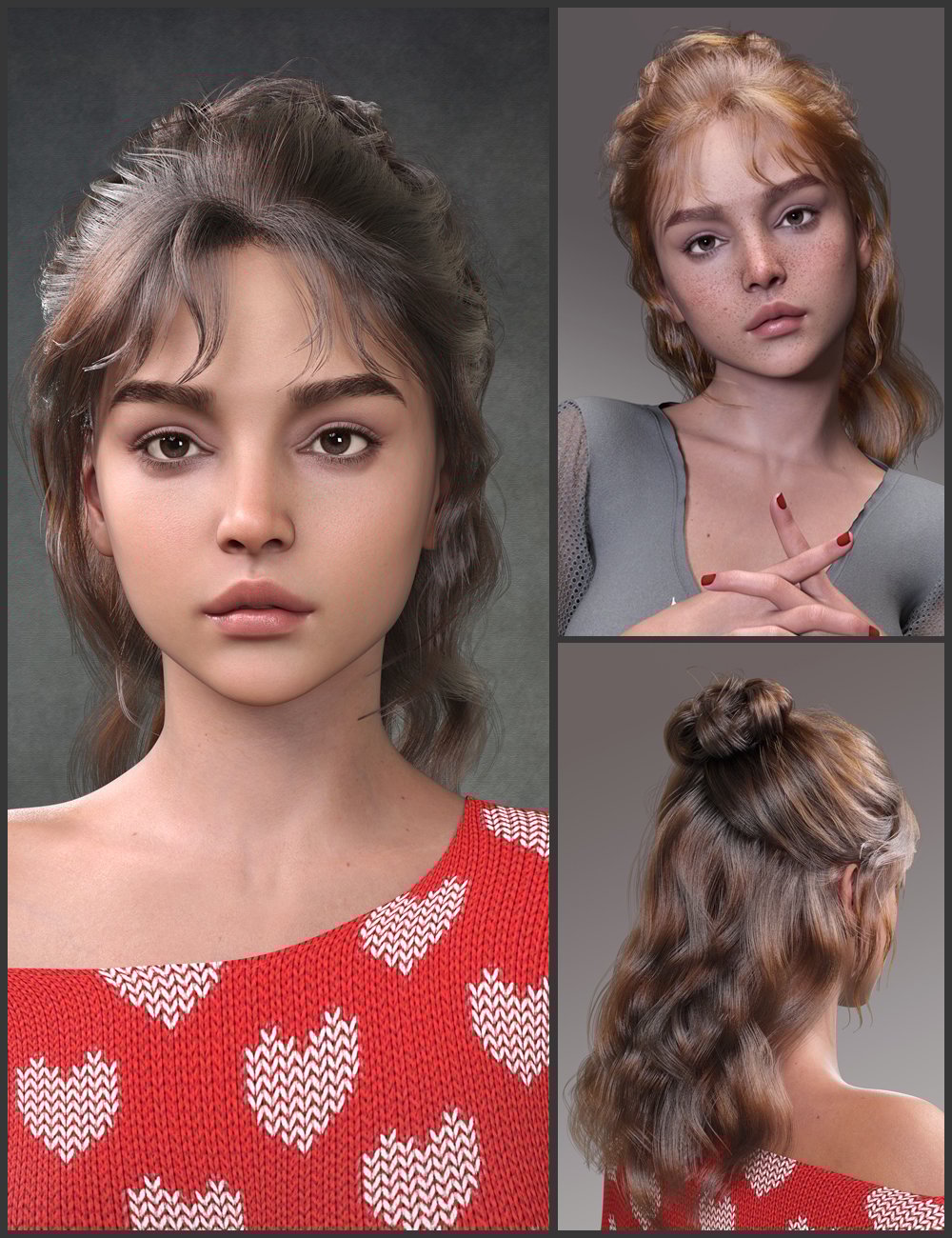 dForce Brennley  Hair and MB Brennley for Genesis 9 Feminine by: Magic Brush, 3D Models by Daz 3D
