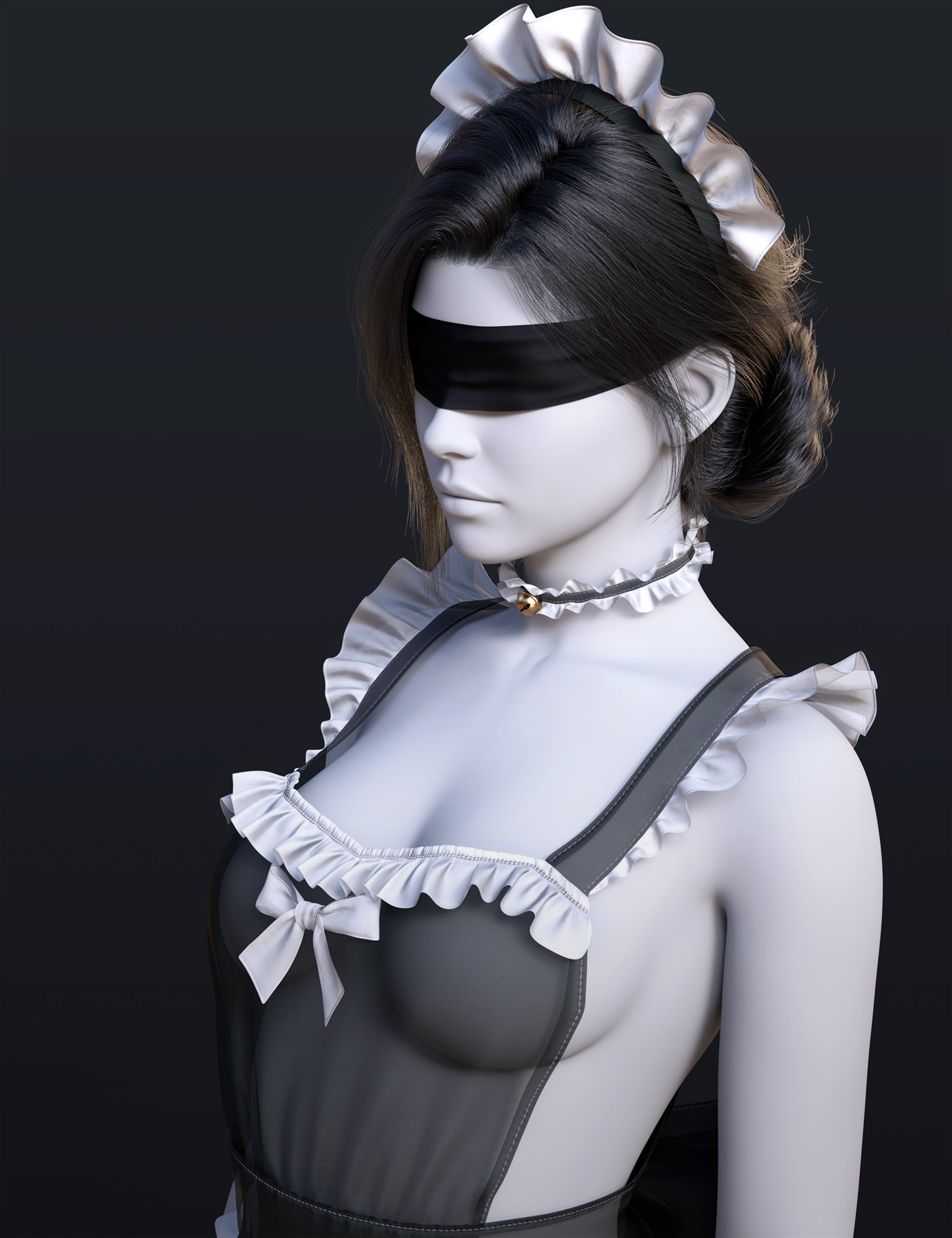 dForce BS Maid Apron Set for Genesis 9 by: BirthStone, 3D Models by Daz 3D
