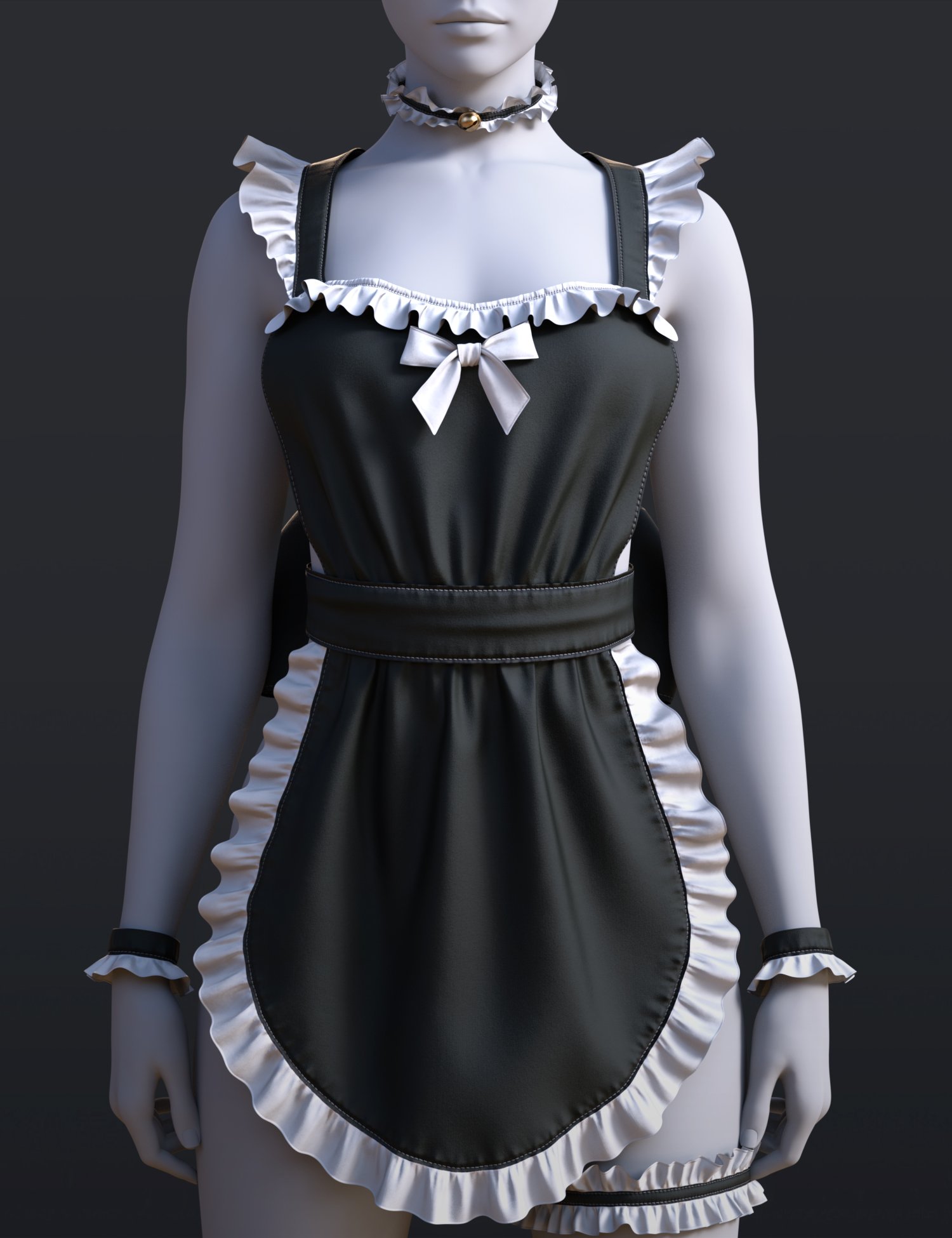 dForce BS Maid Apron Set for Genesis 9