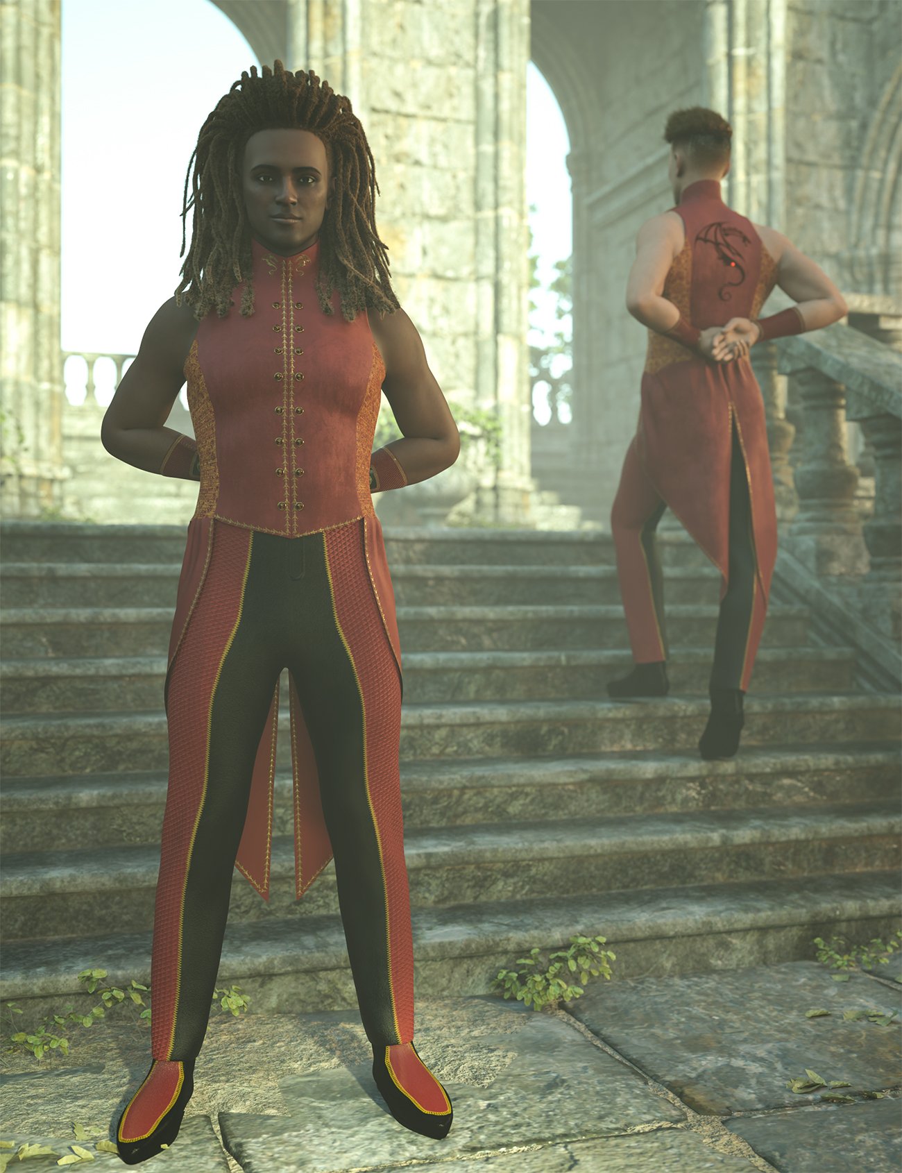 dForce The Guard Outfit for Genesis 9 by: Amaranth, 3D Models by Daz 3D