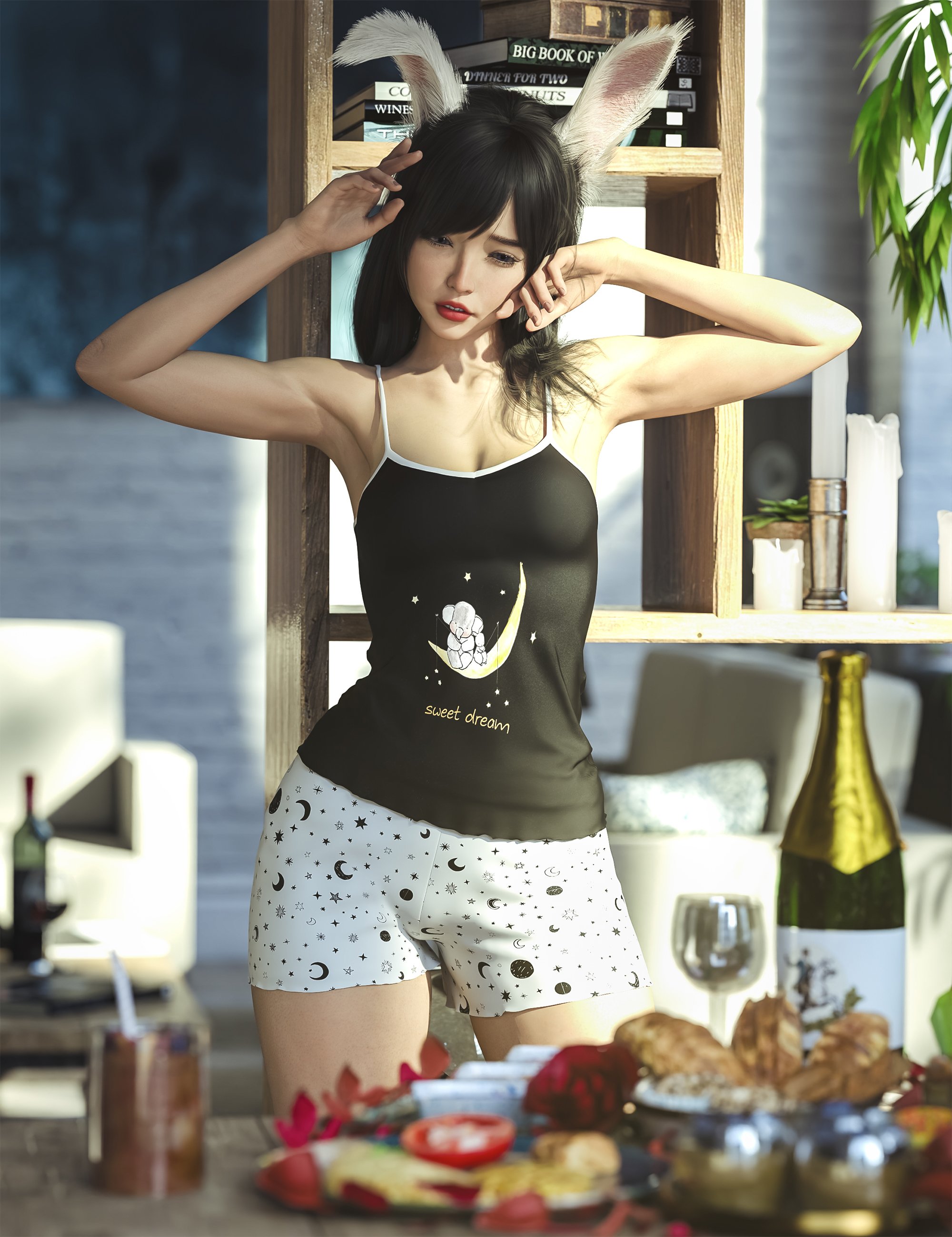 AH Nightwear Set 01 For Genesis 9, 8 and 8.1 Female by: Aesthetic House, 3D Models by Daz 3D