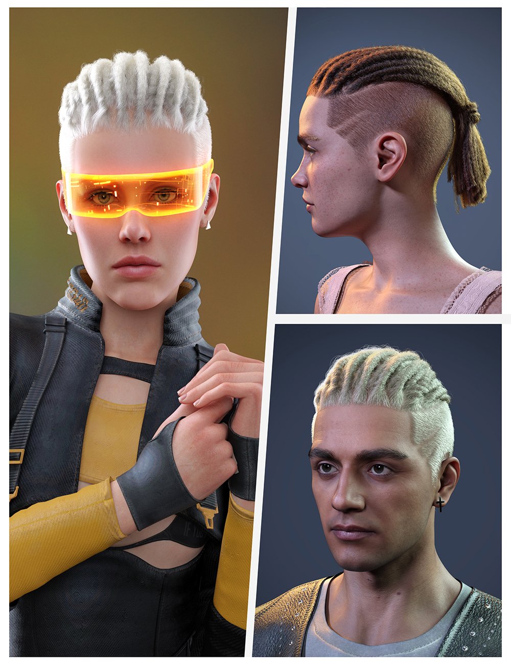 dForce Hesba Hair and MB Hesba for Genesis 9 Feminine Bundle by: Magic Brush, 3D Models by Daz 3D