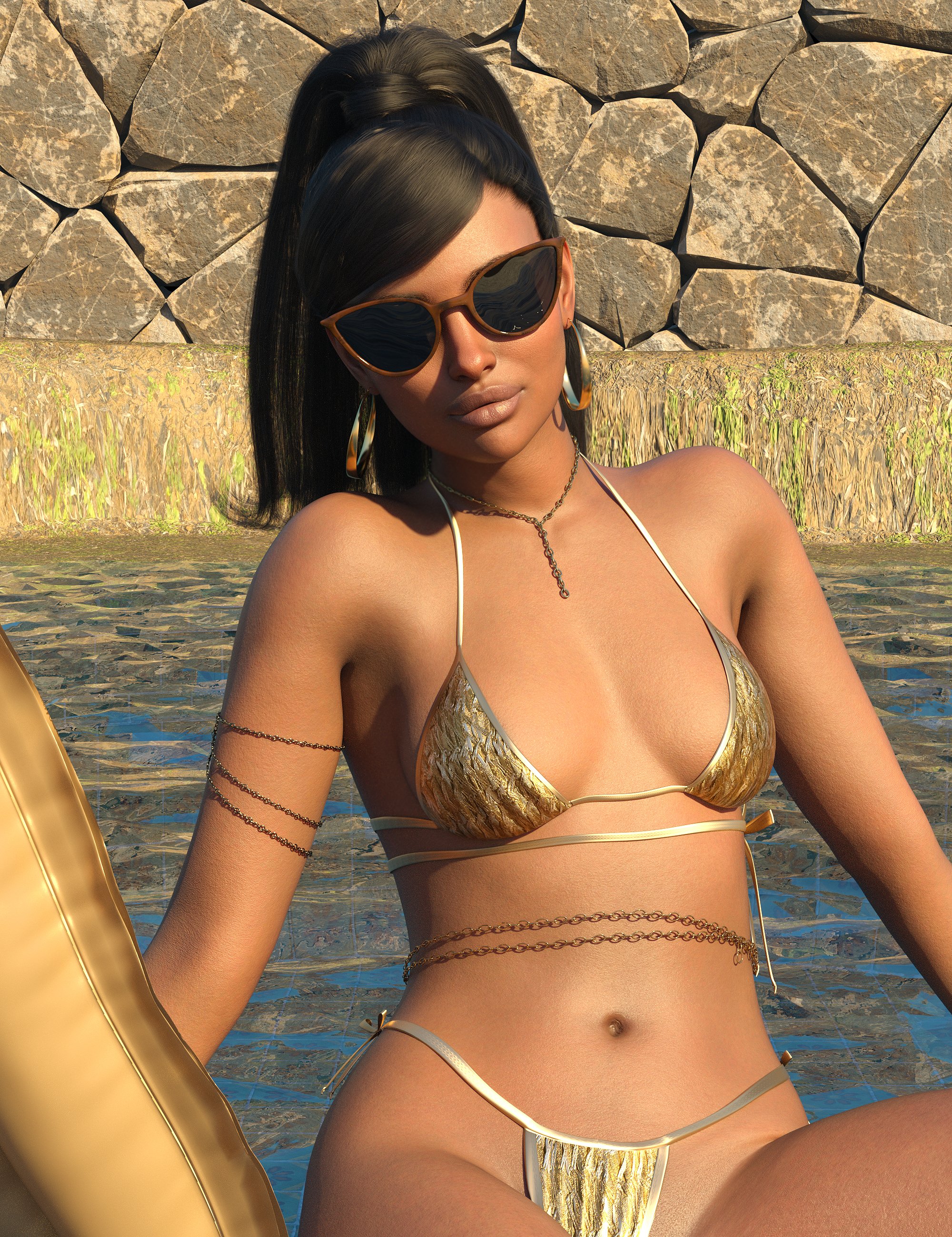 VERSUS - X-Fashion Good Vibes Bikini Texture Add-On by: Anagordvalkyrie, 3D Models by Daz 3D