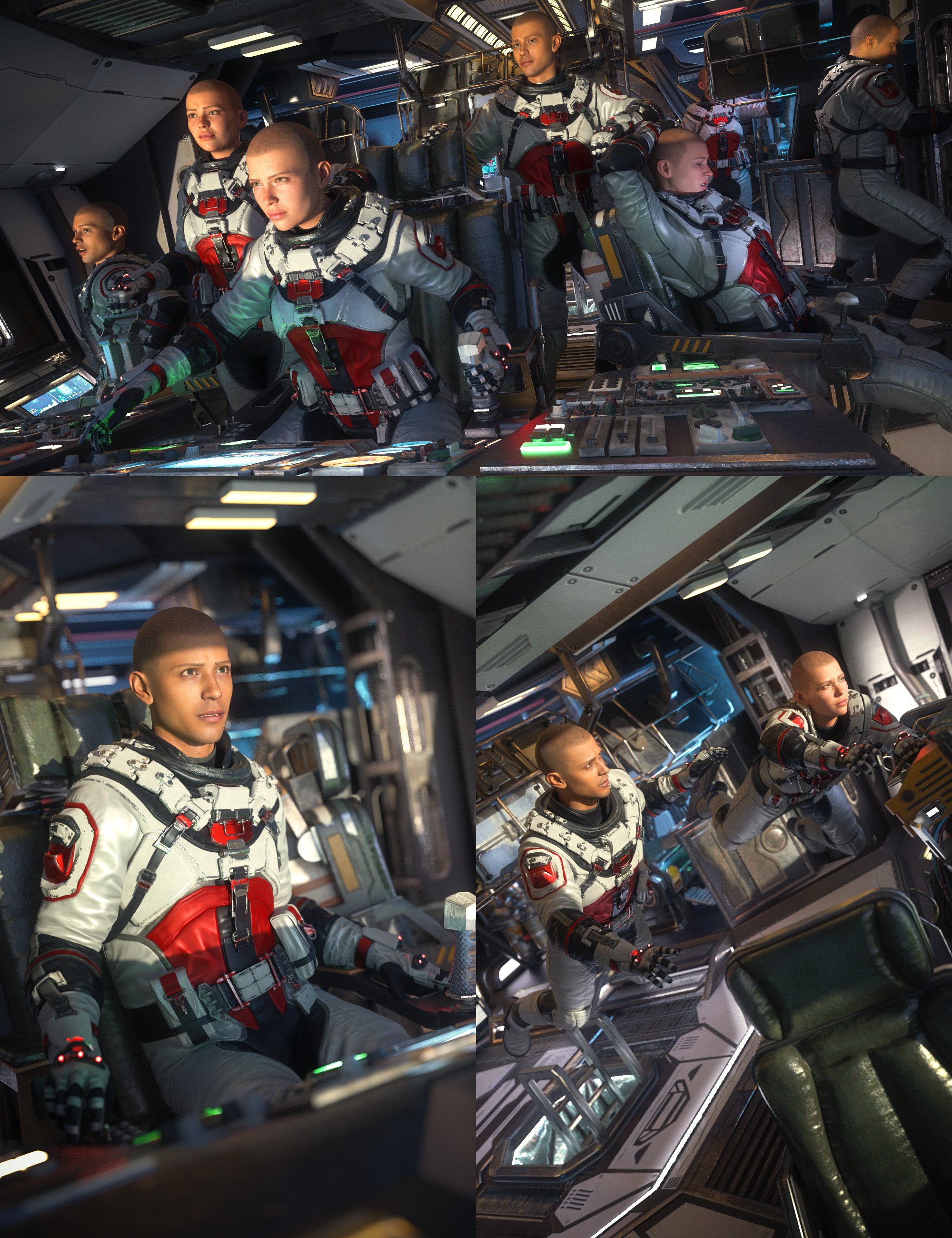 Spaceship Cockpit Poses by: joelegecko, 3D Models by Daz 3D