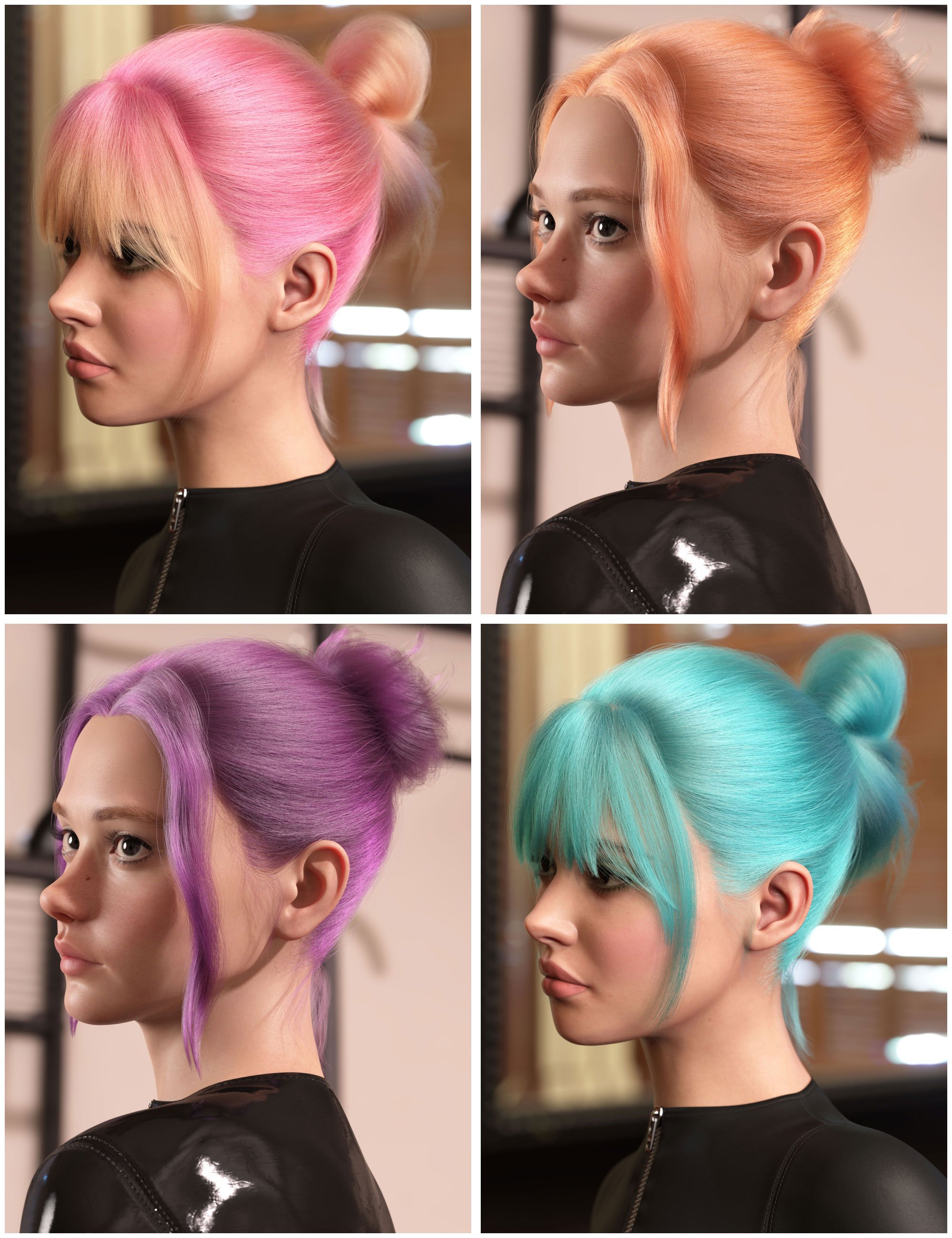 dForce Strand-Based Build Your Updo Mega Hair Pack Color Expansion by: outoftouch, 3D Models by Daz 3D