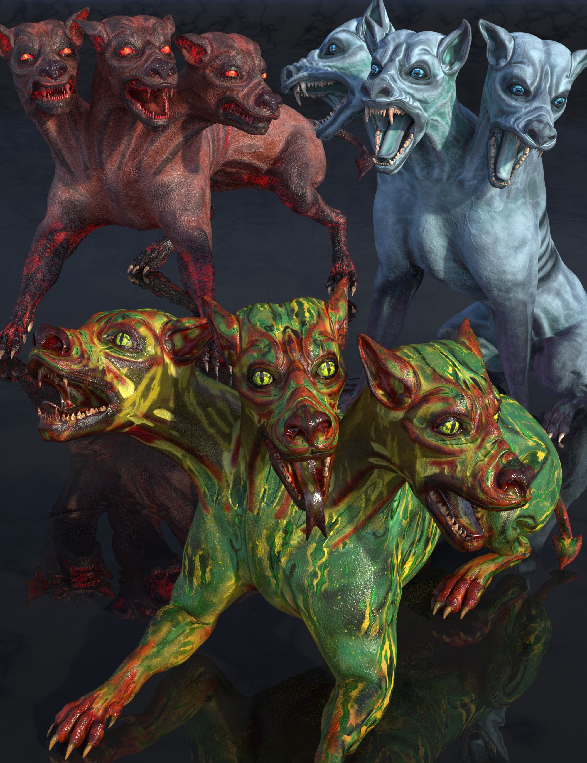 Demon Skins for Cerberus HD by: The Alchemist, 3D Models by Daz 3D