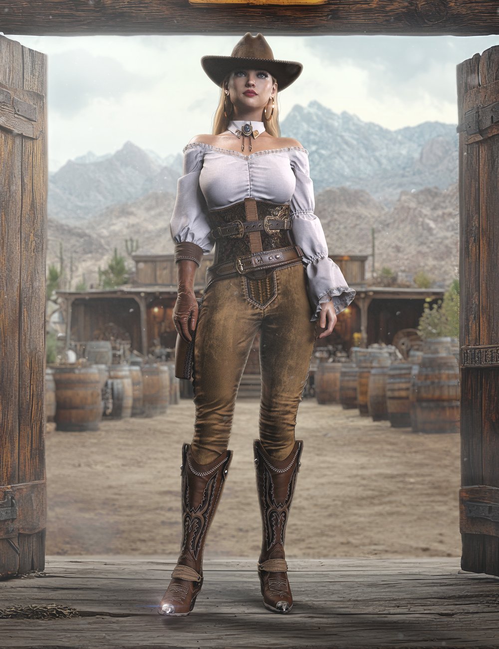 AJC Lone Star Rose Outfit For Genesis 9 Feminine