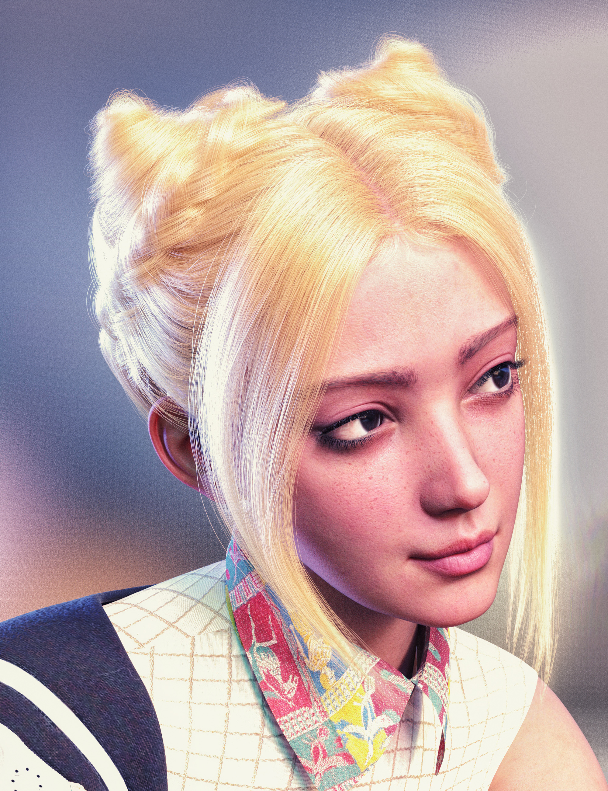 dForce Strand-Based FE Cat Ears Hair for Genesis 9