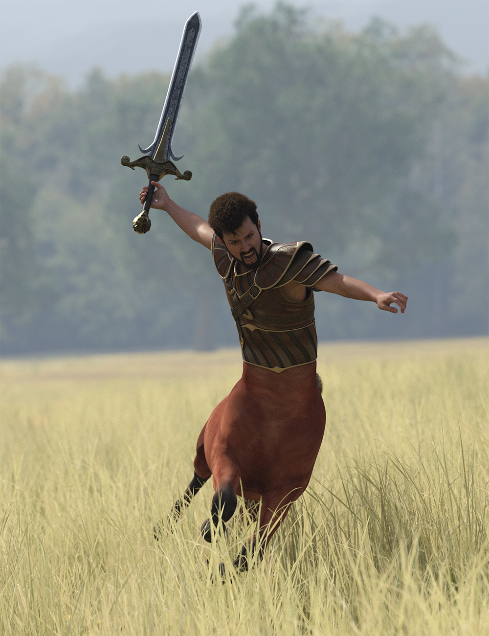 Centaur Warrior Hierarchical Poses for Centaur 9 by: Ensary, 3D Models by Daz 3D