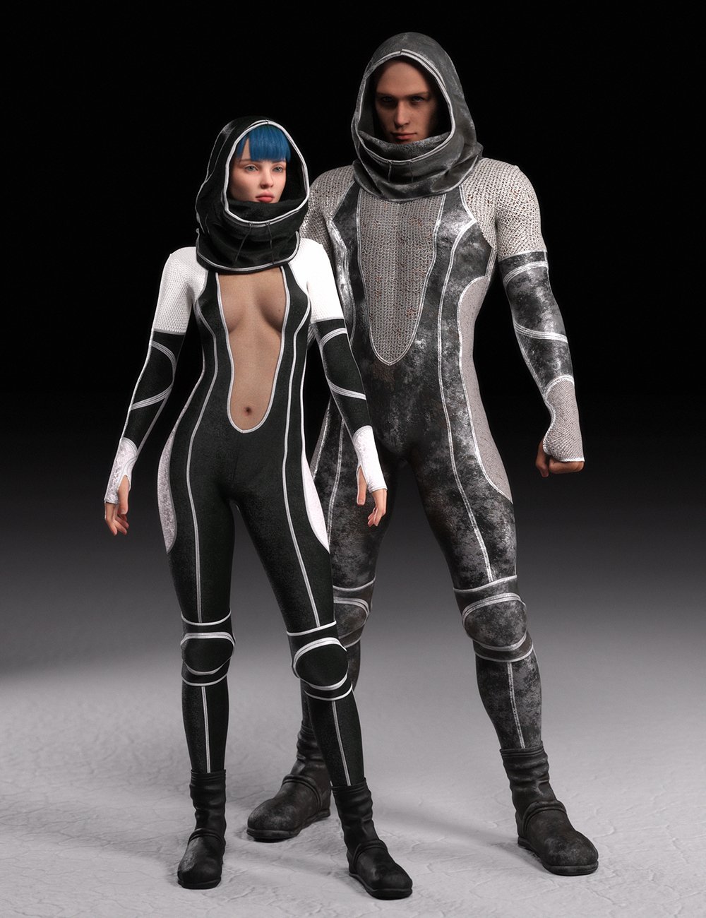 Unisex Yoo Outfit For Genesis 9 by: Chrryt, 3D Models by Daz 3D