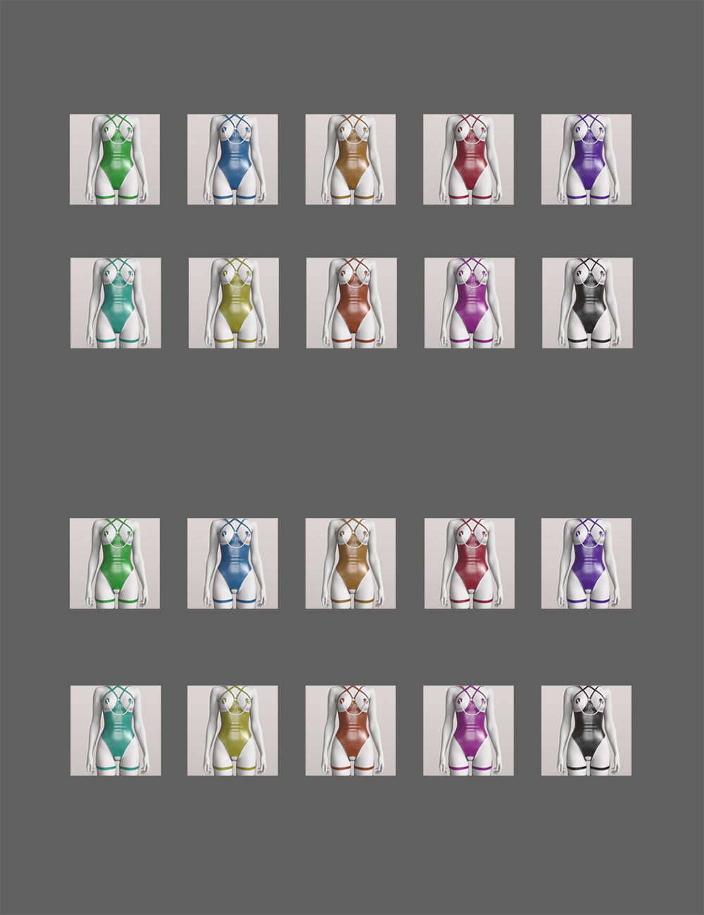 dForce GN Sexy Leather Bodysuit for Genesis 9, 8.1, and 8 Female