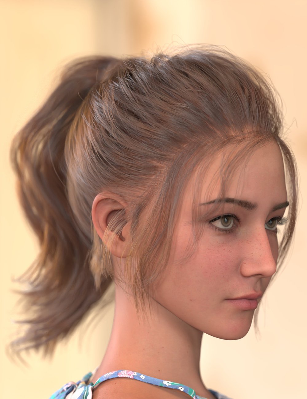 dForce Graceful Ponytail Hair for Genesis 9 by: , 3D Models by Daz 3D